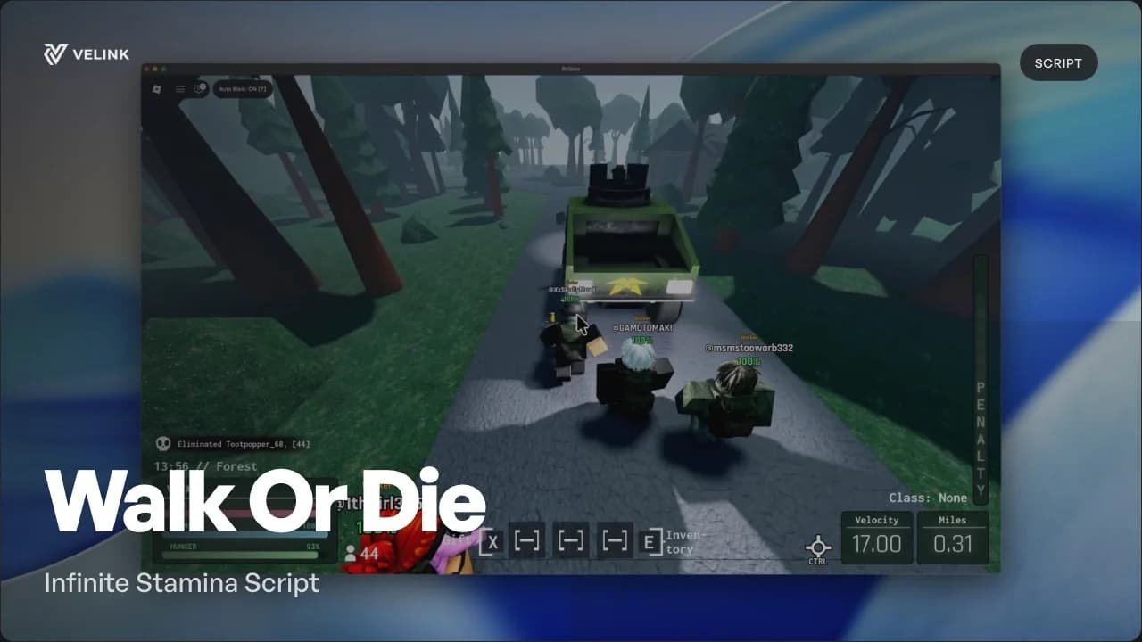 Walk Or Die script - Infinite Stamina